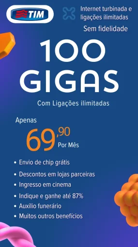 Plano Tim 100 gigas com ligação